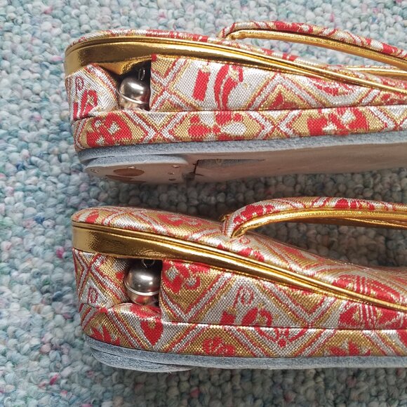 GEISHA Zori SANDELS Girls SHOES Wedge Flip Flop WITH SOCKS VINTAGE Japenese - Picture 8 of 16